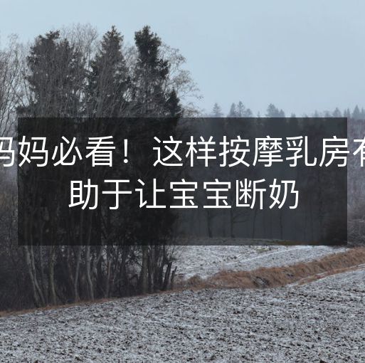 妈妈必看!这样按摩乳房有助于让宝宝断奶 妈妈必看!这样按摩乳房有助于让宝宝断奶