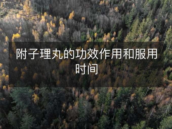 附子理丸的功效作用和服用时间 附子理丸的功效作用和服用时间